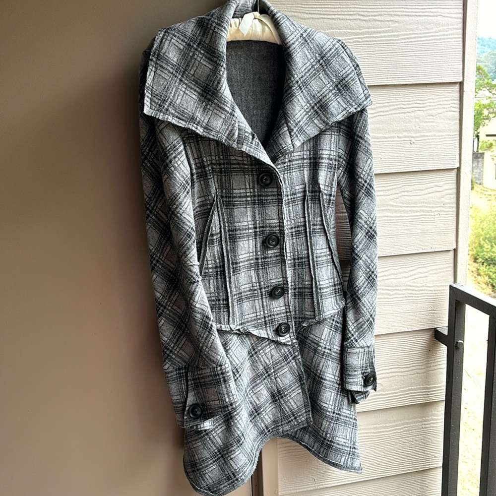 Unlabeled Modern punk deconstructed funky plaid jacket mini dress 6-8